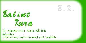 balint kura business card